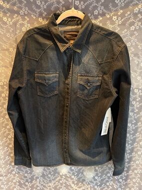 Ring of Fire Dark Denim Western Shirt